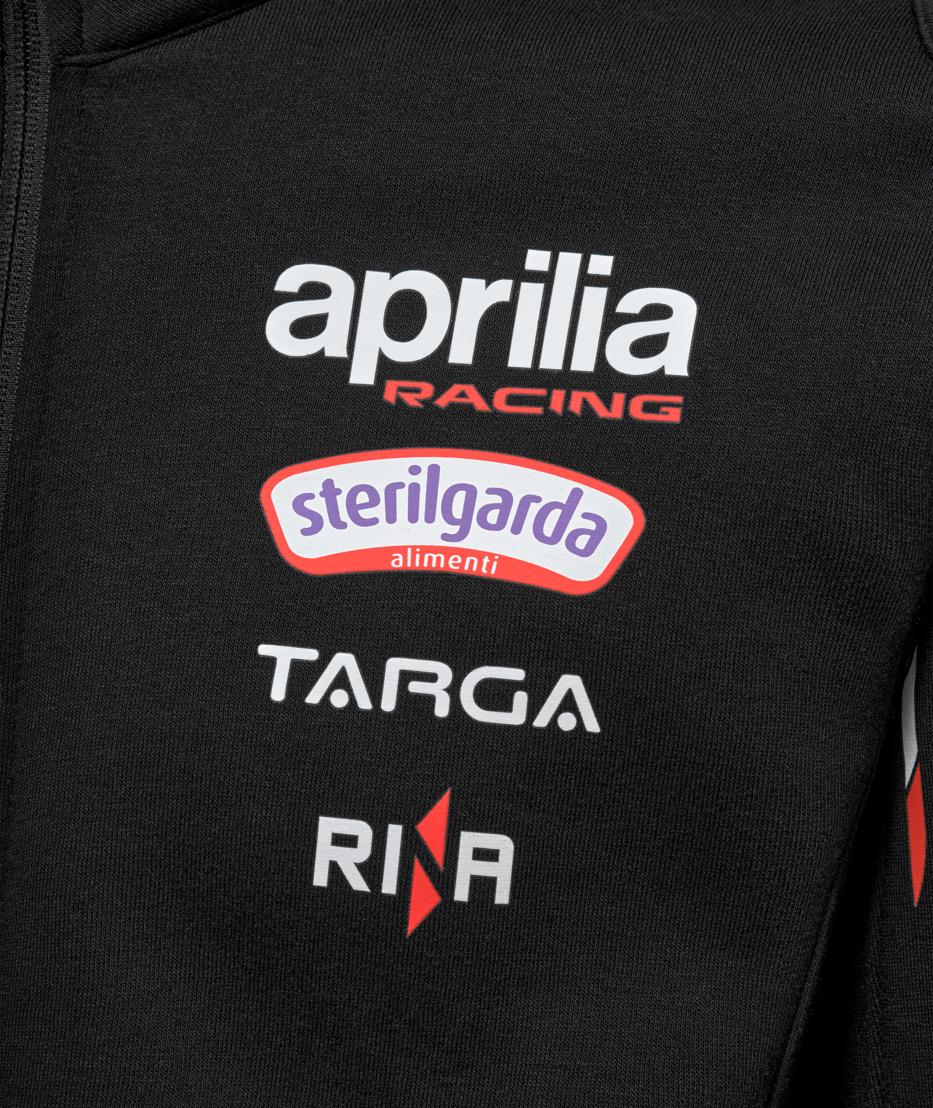 Sudadera con cremallera Aprilia Racing Team Replica 2026 para hombre, negra